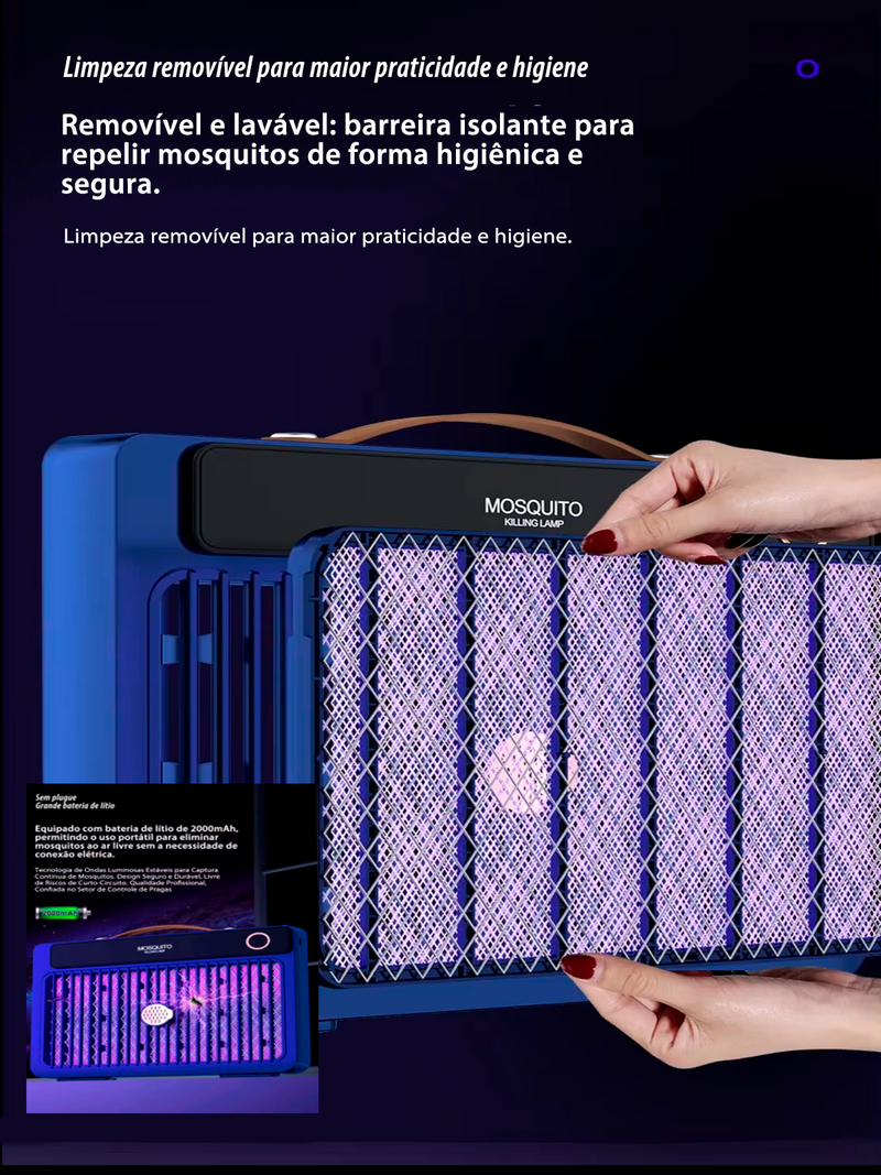 Armadilha Elétrica para Mosquitos 2000mAh